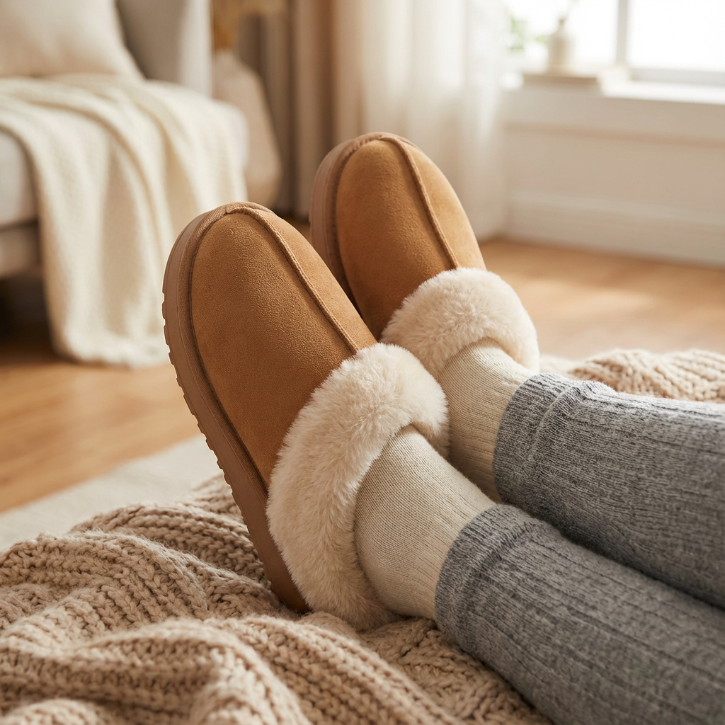 Pantoufles Fourrées Plateforme