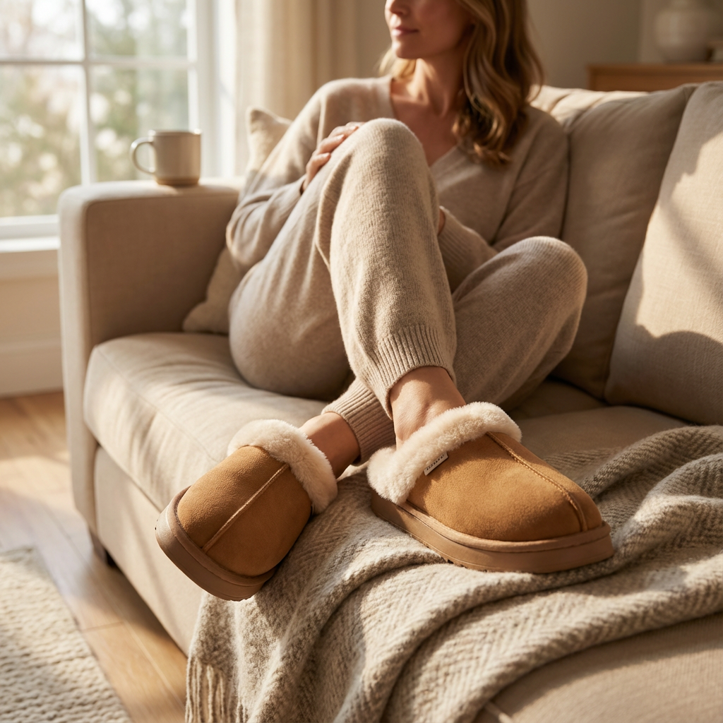 Pantoufles Fourrées Plateforme