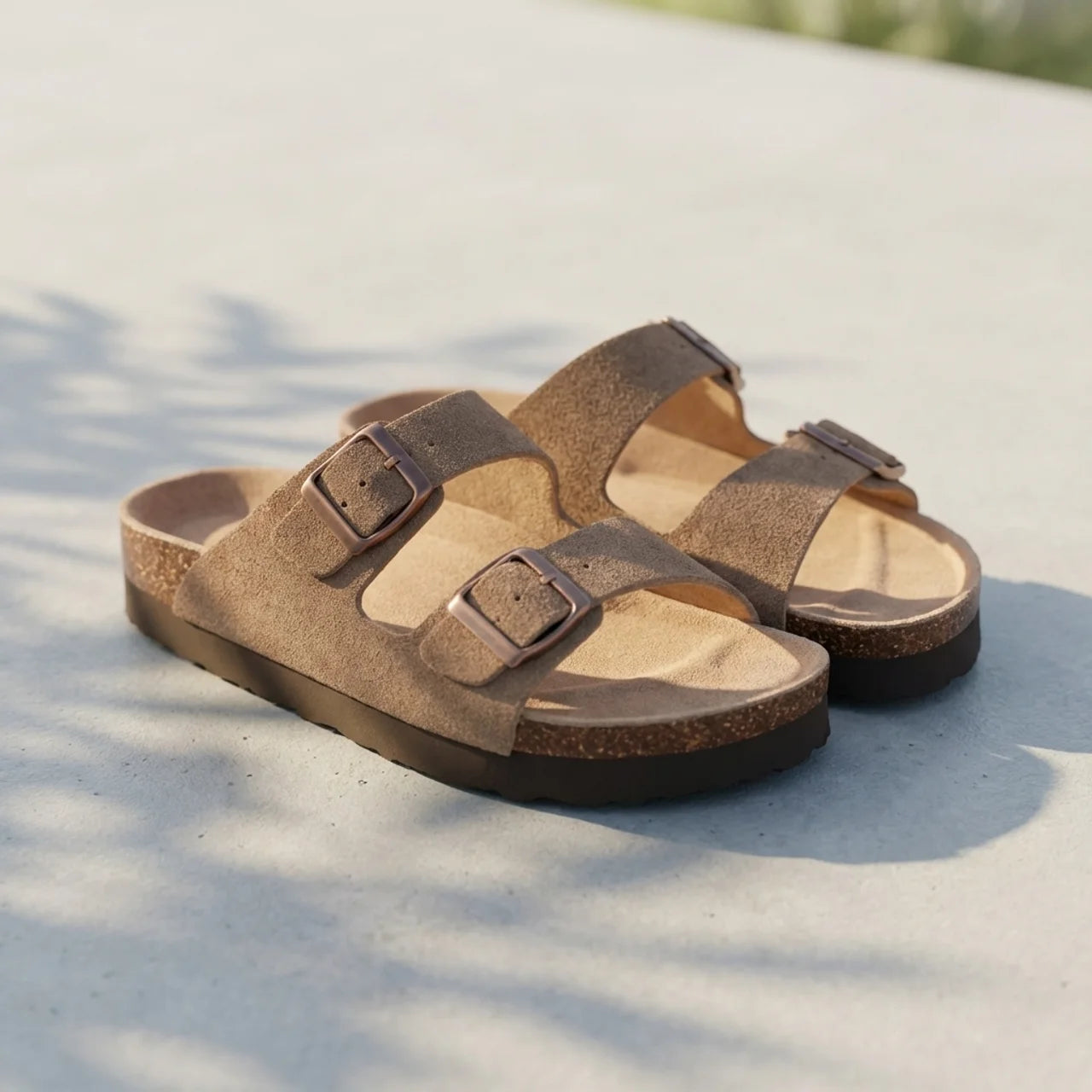 Verona – Sandale Daim Confort Double Boucle