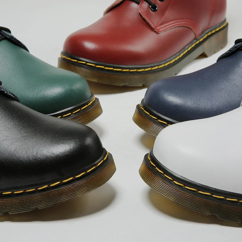 Bottes style Dr. Martens en cuir véritable unisexes