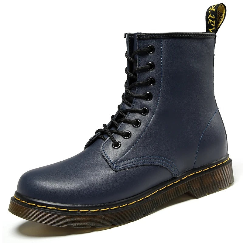 Bottes style Dr. Martens en cuir véritable unisexes