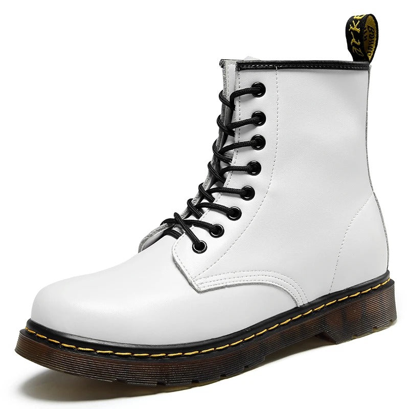 Bottes style Dr. Martens en cuir véritable unisexes