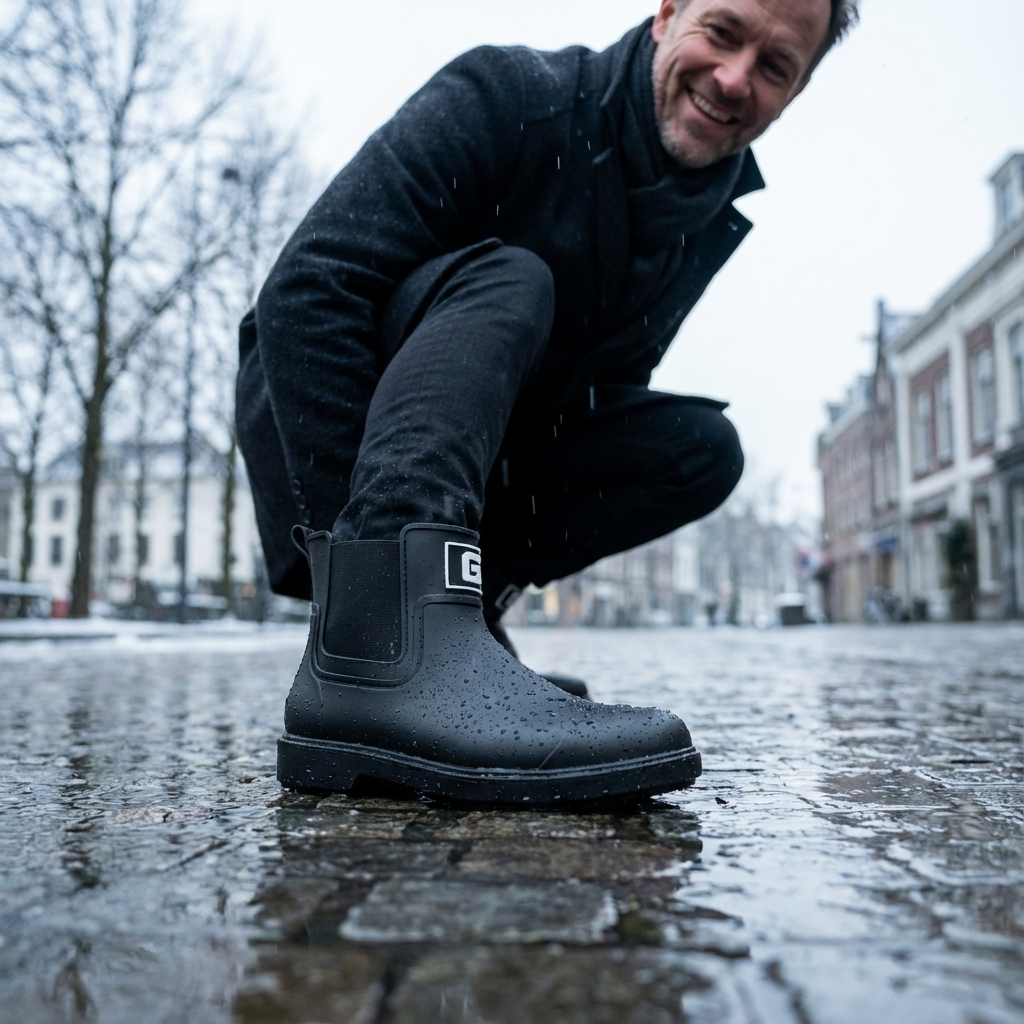 Bottes de Pluie Homme – Bottines Courtes Imperméables Style Chelsea