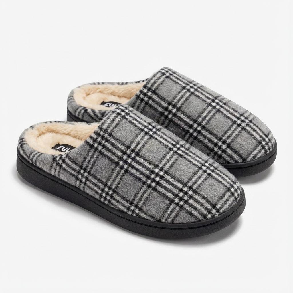 Pantoufles fourrés Homme  – Chaussons d’Intérieur Antidérapants