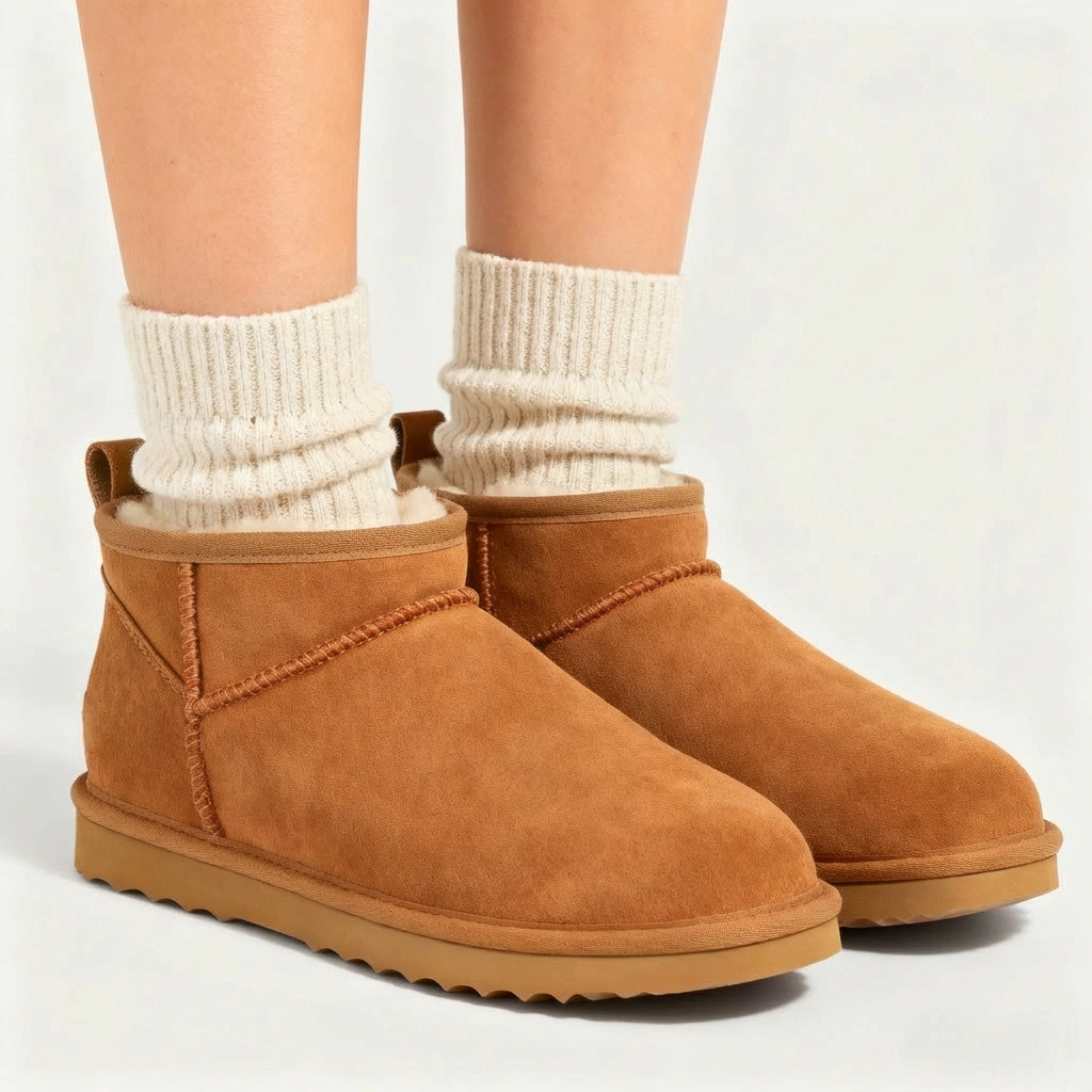 Botte fourrées femme suédine