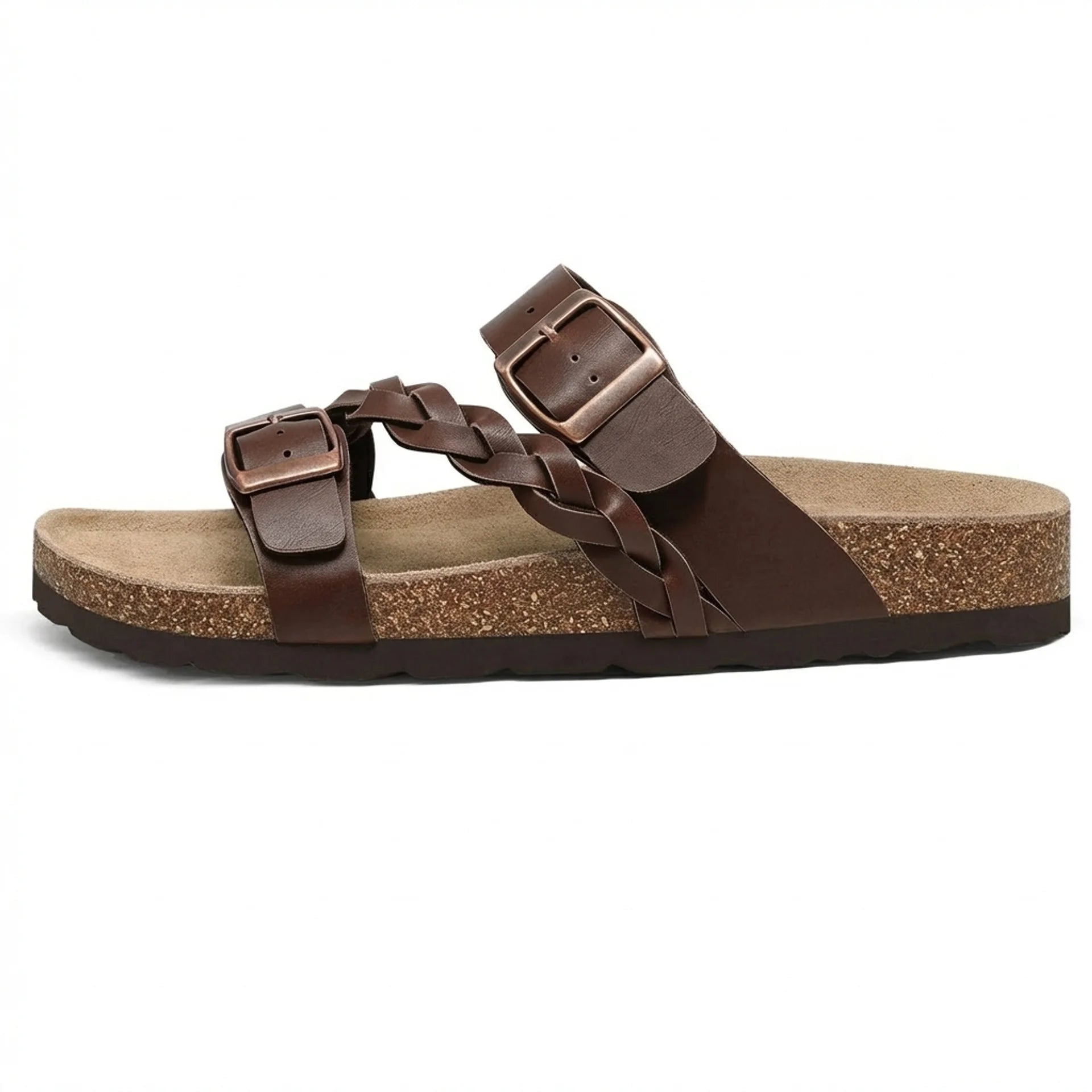 Sandales Femme Confort Tressées à Boucles