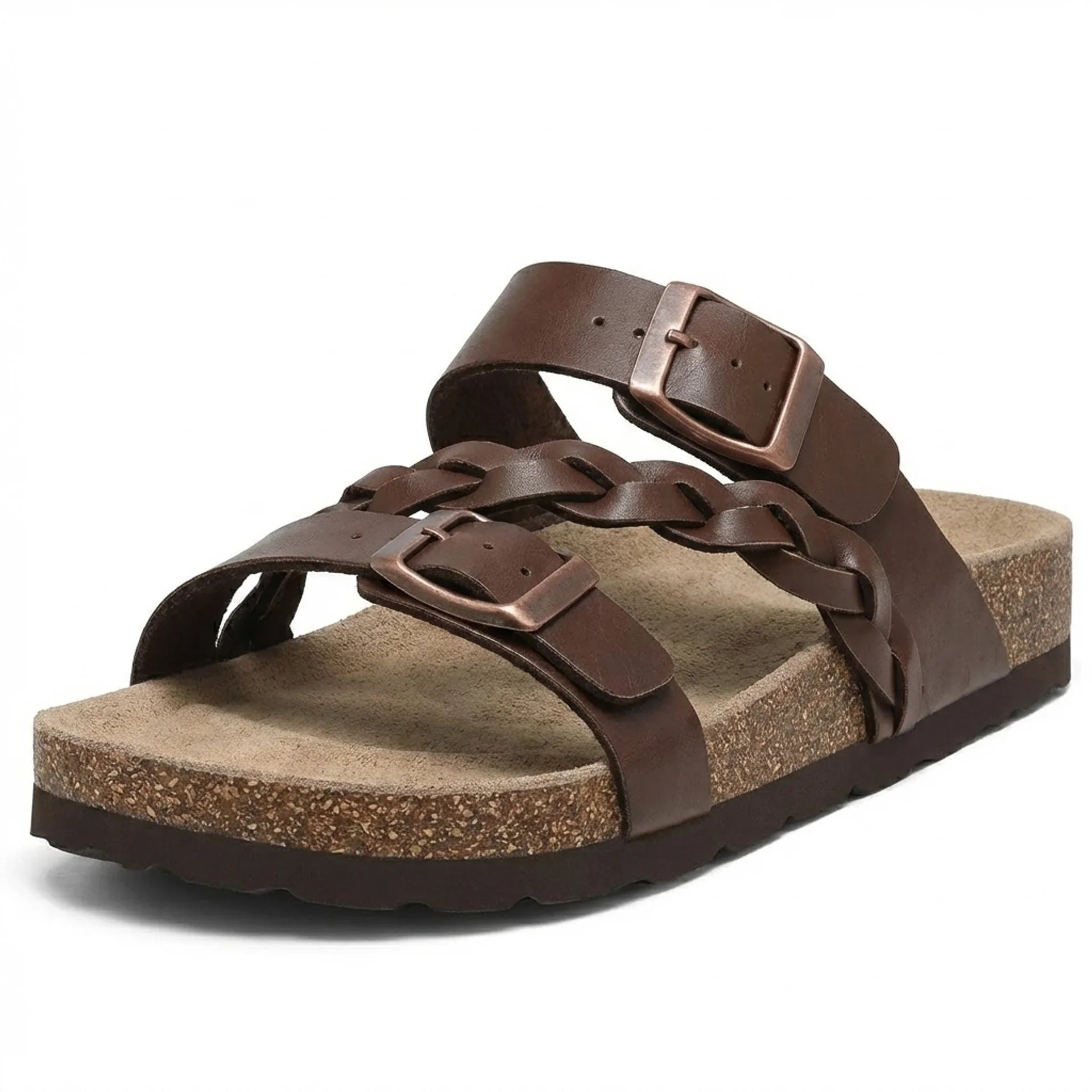 Sandales Femme Confort Tressées à Boucles