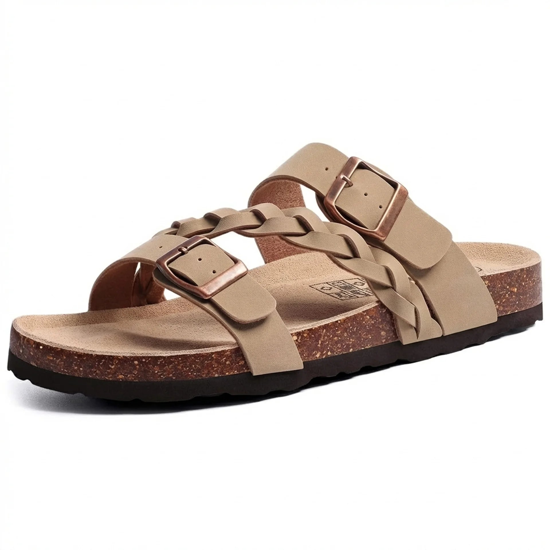 Sandales Femme Confort Tressées à Boucles