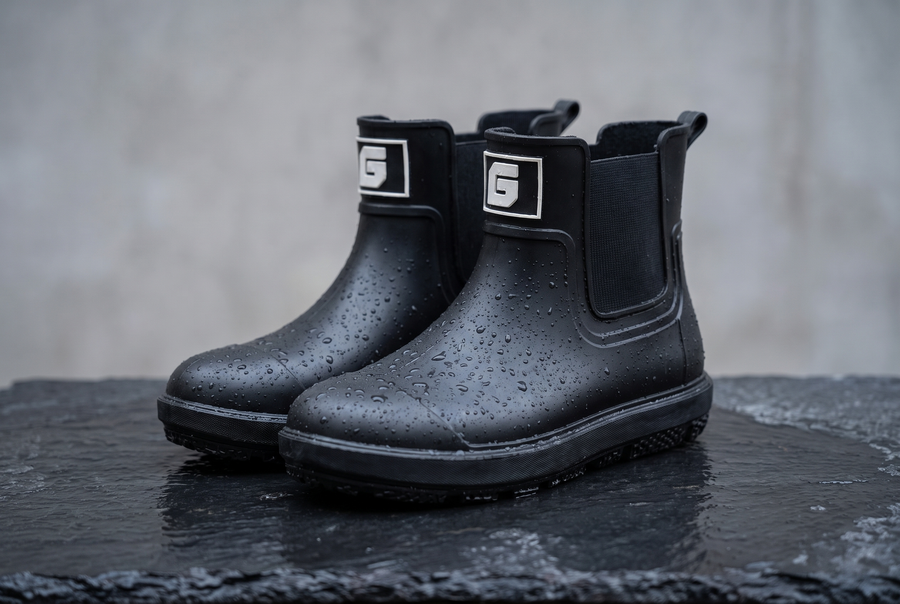 Bottines de pluie Hudson en PVC noir