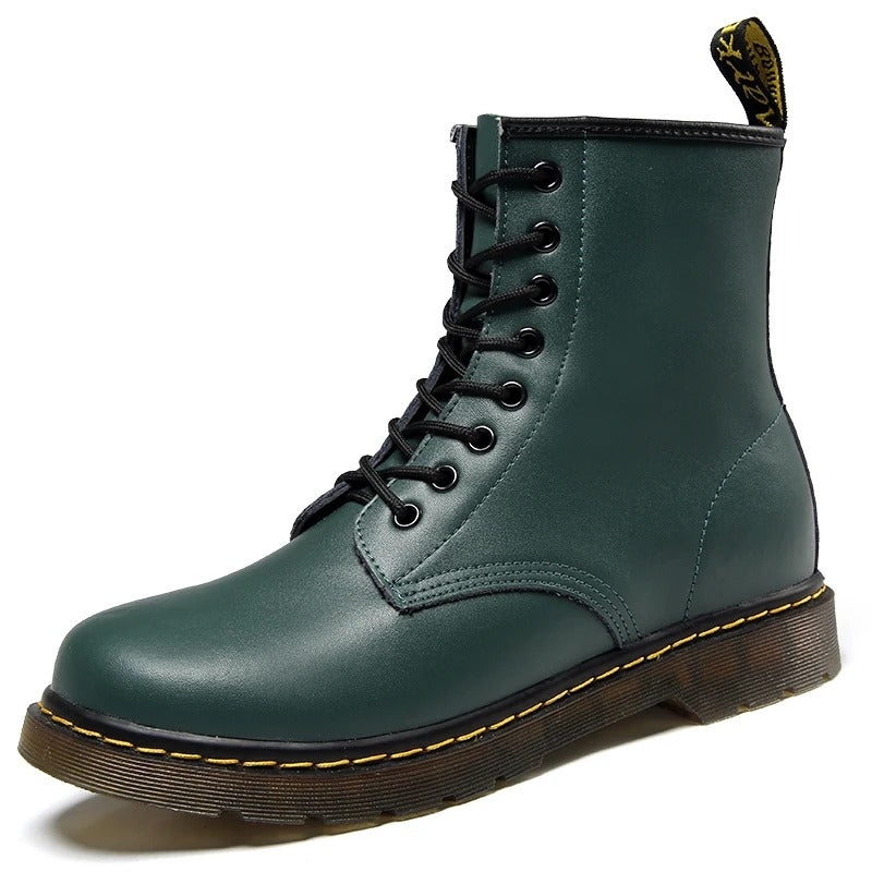 Bottes style Dr. Martens en cuir véritable unisexes