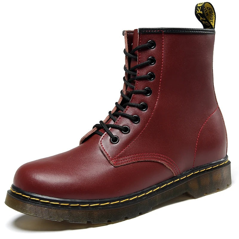 Bottes style Dr. Martens en cuir véritable unisexes
