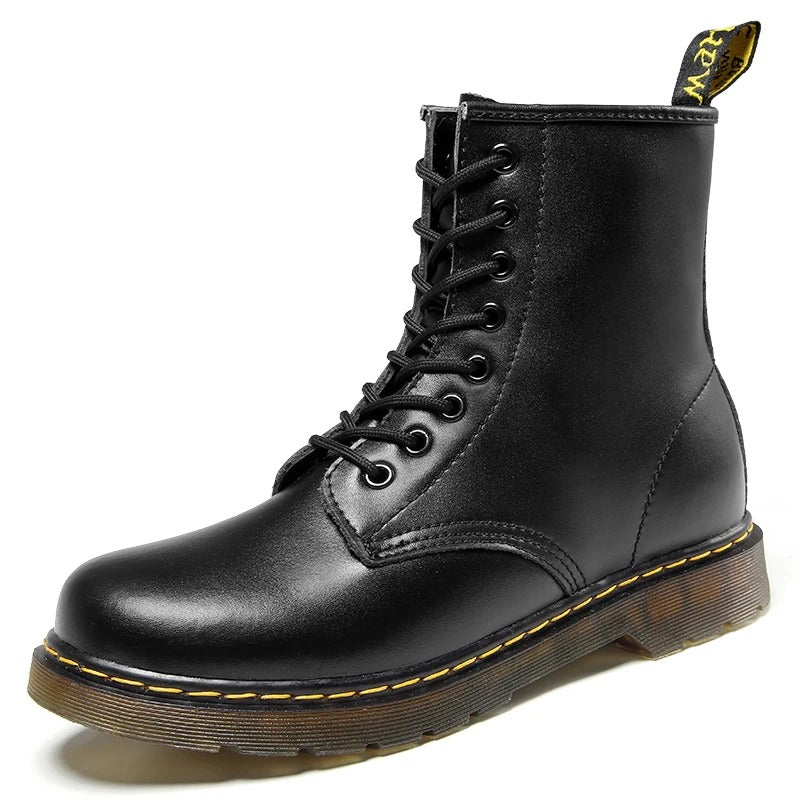 Bottes style Dr. Martens en cuir véritable unisexes