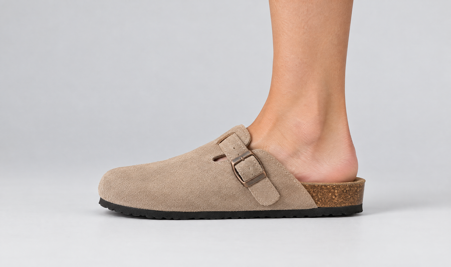 Sabot Oslo LePetitSabotier en daim avec semelle en vrai liège